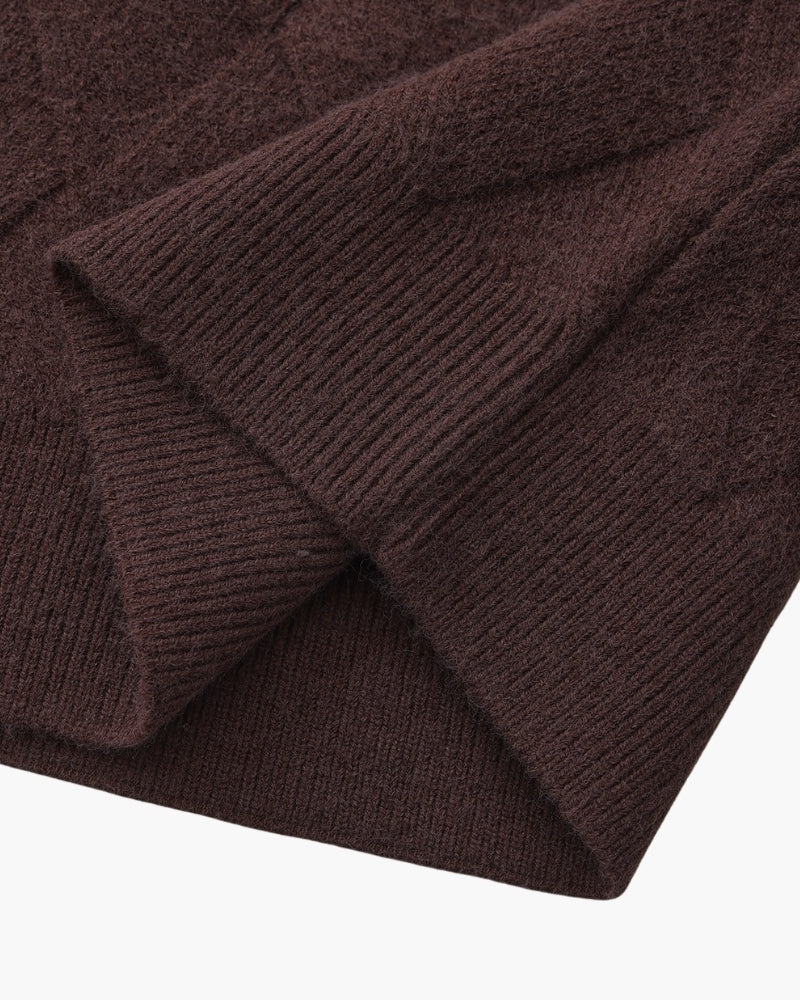 Diamond Knit Rundhalspullover