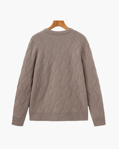 Diamond Knit Rundhalspullover