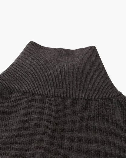 Eleganter Halb-Reißverschluss Strickpullover