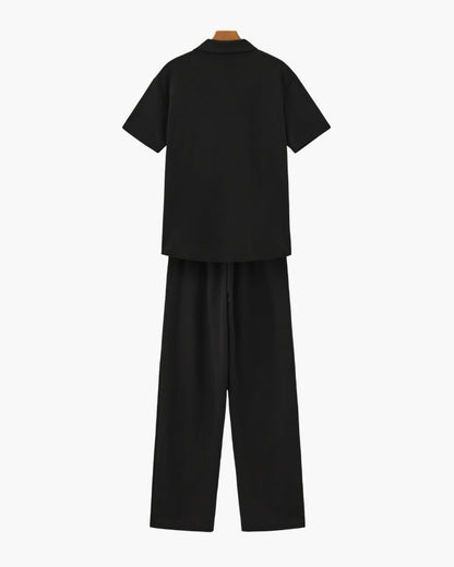 Baumwoll-Polo- & Hosen-Set