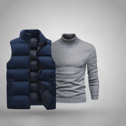 Premium Winterweste für Herren + Gratis Strickpullover-Set