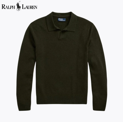 RL Premium Wollpullover mit Johnny-Kragen