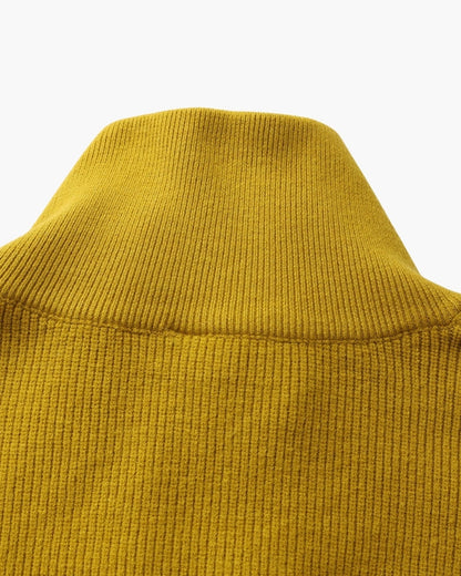 Eleganter Halb-Reißverschluss Strickpullover