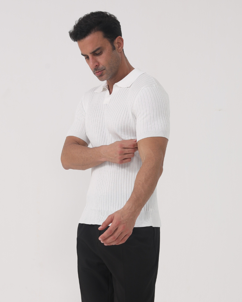 Florence – Geripptes Baumwoll-Poloshirt