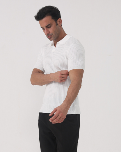Florence – Geripptes Baumwoll-Poloshirt