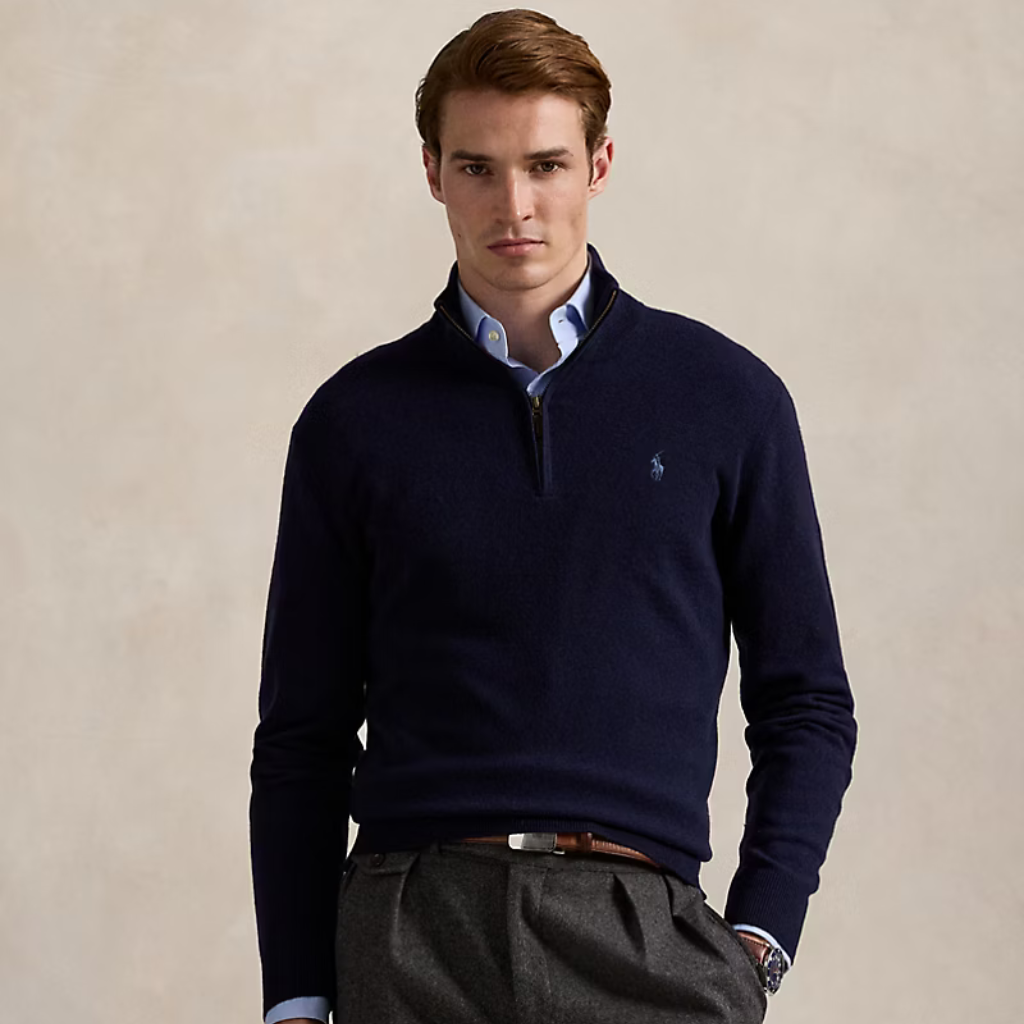 RL Oxford Quarter-Zip Merino