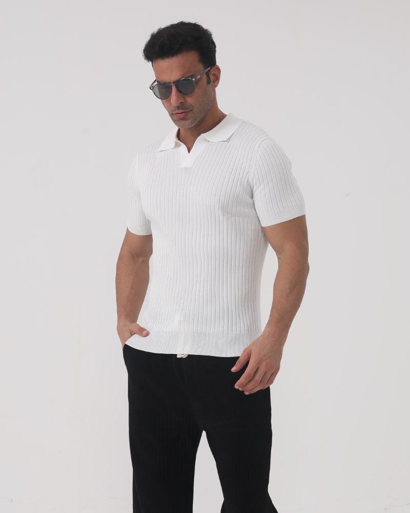 Florence – Geripptes Baumwoll-Poloshirt