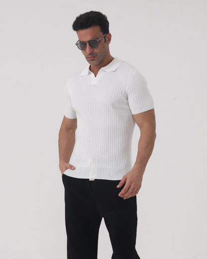 Florence – Geripptes Baumwoll-Poloshirt
