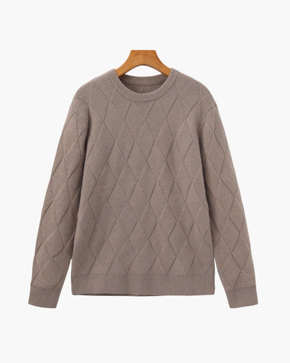 Diamond Knit Rundhalspullover