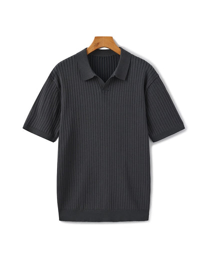 Premium Geripptes Polo