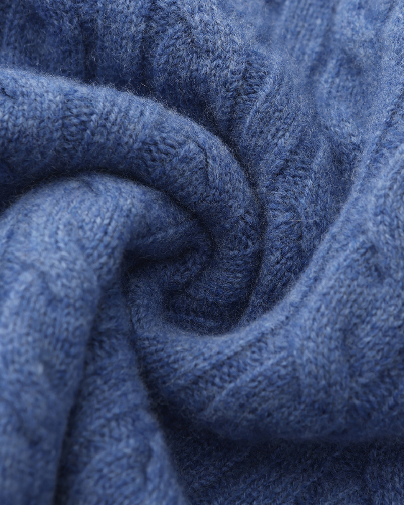 100% Kaschmir Gewebter Half-Zip