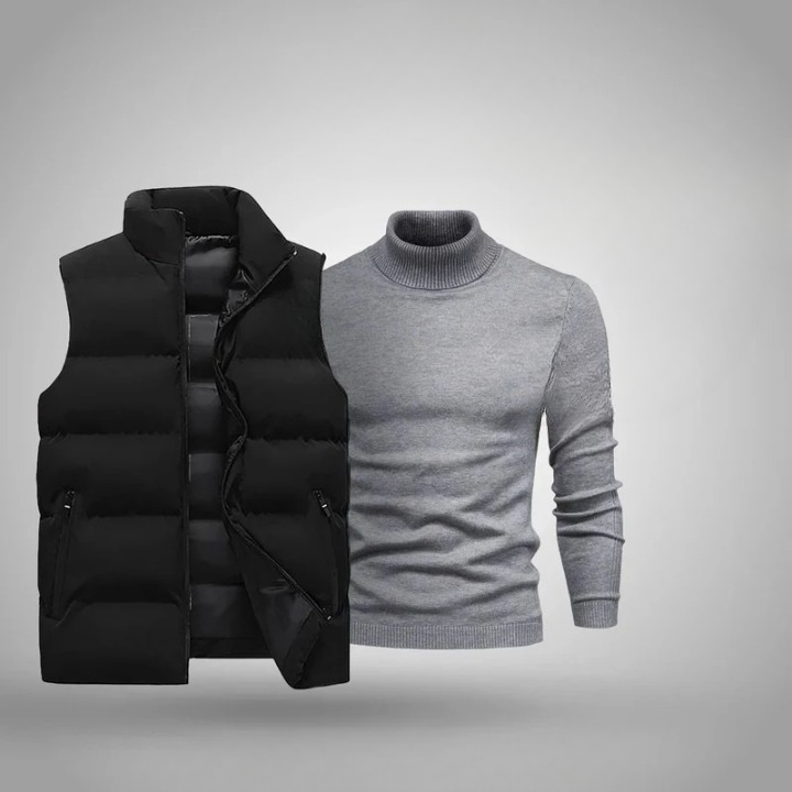 Premium Winterweste für Herren + Gratis Strickpullover-Set