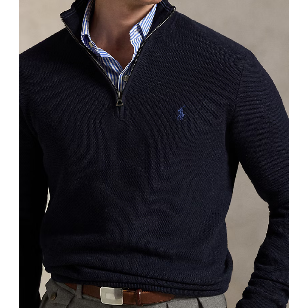 RL Oxford Quarter-Zip Merino